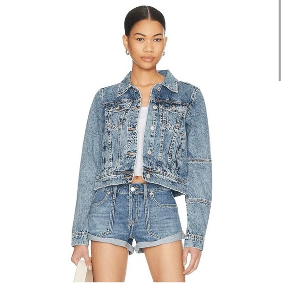 Free People Rumors Denim Jacket Indigo Blue Size Medium - Picture 3 of 6